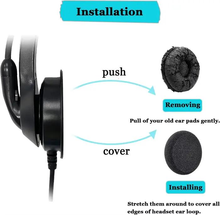 Coussinets d'oreille de remplacement pour casque Plantronics Blackwire C320 3210 3220 3320 HW251N HW261N HW510 Jabra Biz 1500 GN2000 PRO 920 9450