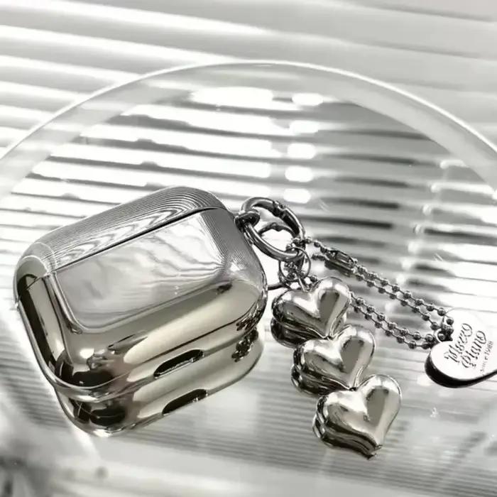 Boîte d'écouteurs en argent galvanisé de luxe pour Airpods Pro2