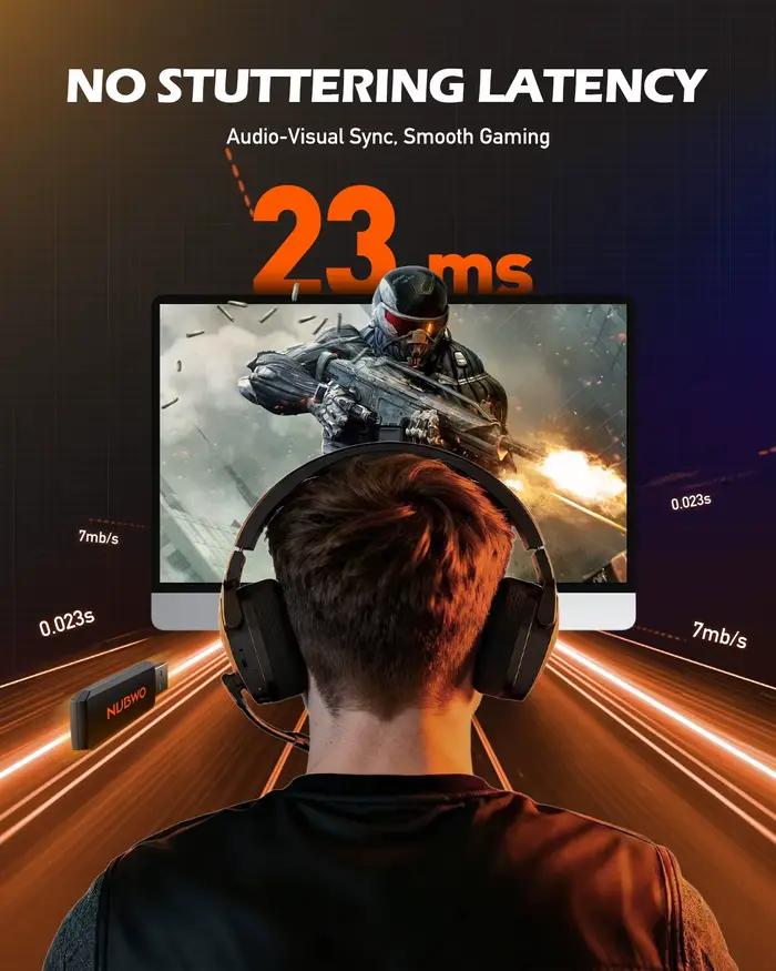 NUBWO G06 double casque de jeu sans fil 2.4GHz Bluetooth 5.3 casques Gamer avec Microphone pour PS5