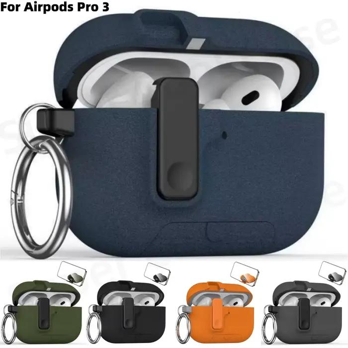 (Bleu moelleux) pour Airpods Pro 3 nouveau Design de couvercle Pop-Up automatique de Protection complète avec étui de