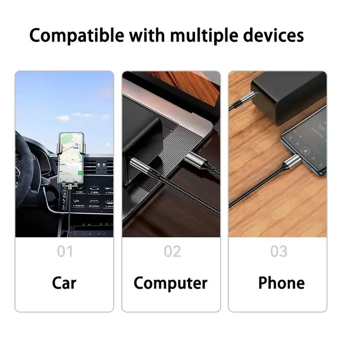 Câble audio AUX Type-C USB C vers prise jack 3