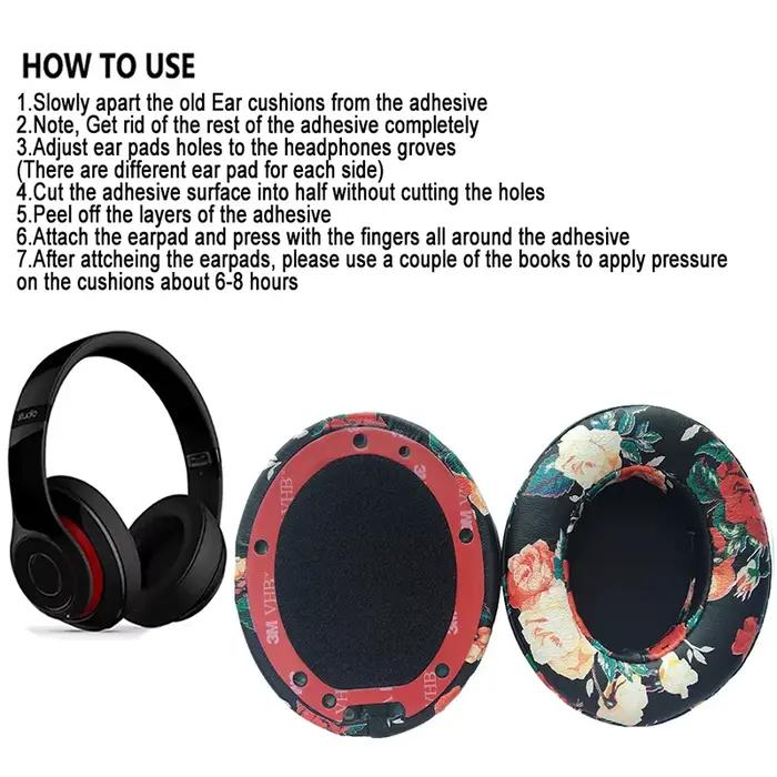 Coussinets d'oreille en cuir ultra-doux pour Beats Studio 2 3 confortables pour femmes hommes écouteurs filaires occaions spéciales