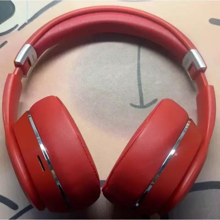 Casque sans fil Support TF cartes de stockage BT5.0 écouteurs 40mm grande bobine dynamique en cuir souple cache-oreilles