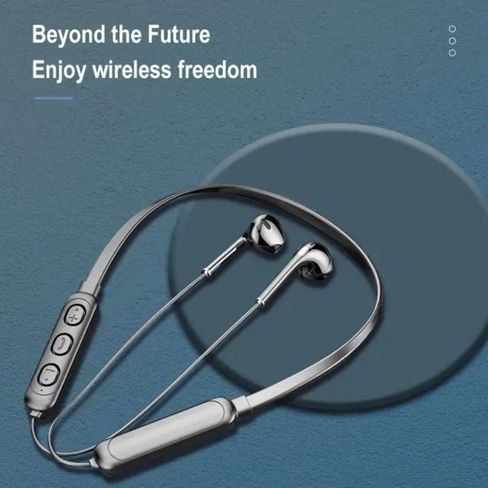 Tour de cou sans fil Bluetooth 5.0 écouteurs sportifs avec microphone pour activités physiques intense et communication claire pour homme et femme