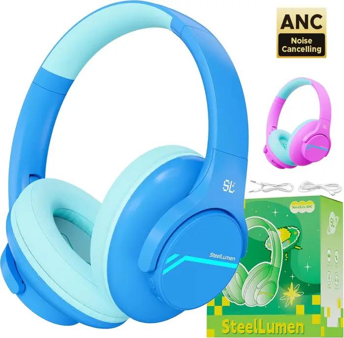 Casque Antibruit Sans Fil ANC pour Enfants Bluetooth HiFi Écouteurs pour Jeux Vidéo Apprendre Étudier Occasions Spéciales