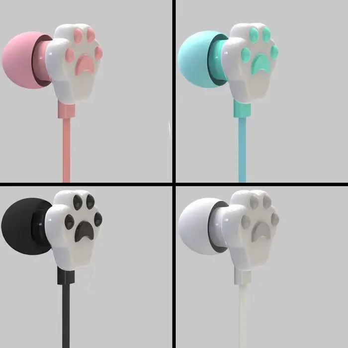 Écouteurs patte de chat stéréo 3.5mm avec microphone pour smartphone MP3 iPod PC et musique intra-auriculaires filaires occasion sport mode