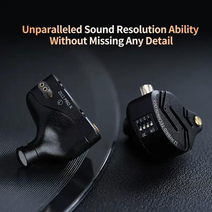 Écouteurs Intra-auriculaires KZ ZS12 PRO X en Métal avec Technologie Hybride 1DD+5BA Pour Musique, Jeu Vidéo, Chasse, Sport et Plus
