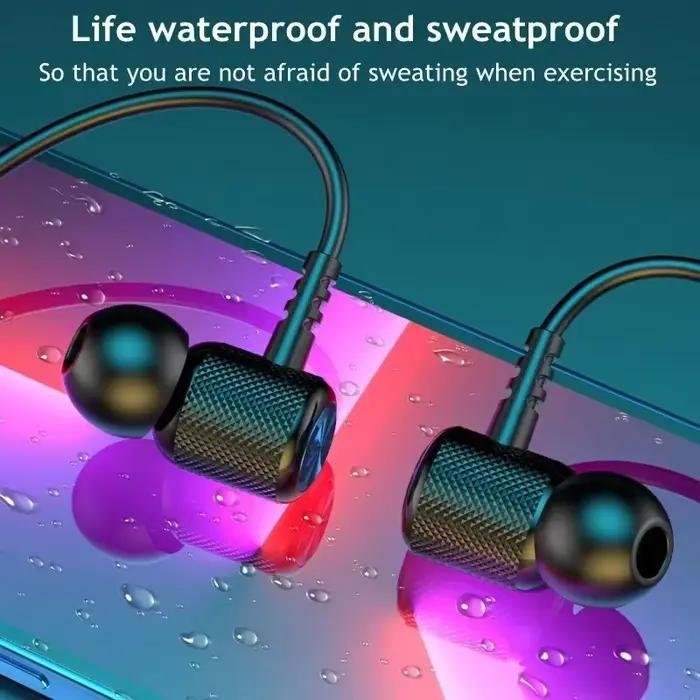 Écouteurs Bluetooth 9D pour Activités Sportives Intra-auriculaires Magnétiques et Contrôle Par Boutons Sans Fil