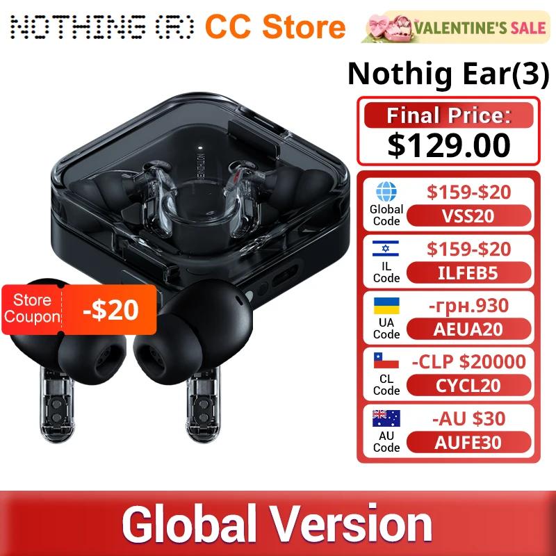 Nothing Ear (3) Super micro écouteurs sans fil 12mm dynamique 45dB hybride suppression active du bru